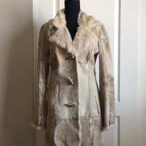 Genuine Rabbit Fur Patchwork Ladies Coat FIRM ON PRICE